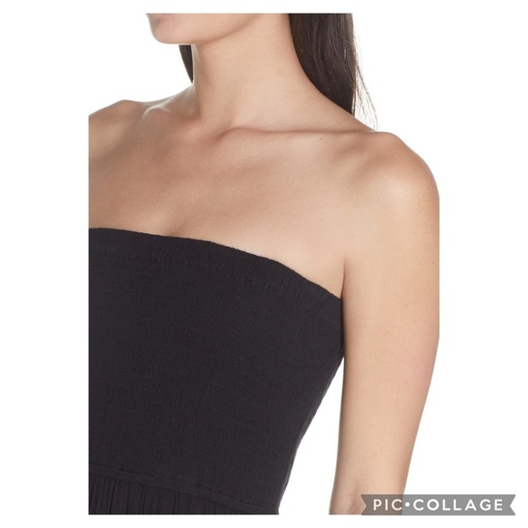 Chelsea 28 Farrah Smocked Cover-Up Black Strapless Crochet Maxi Dress Size M - Picture 14 of 16